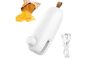 LOMUG Mini zgrzewarka do folii, mini zgrzewarka do folii, możliwość ponownego ładowania, przenośna ręczna maszyna do zgrzewania torebek, 3 tryby regulacji temperatury, możliwość adsorbowania lodówki