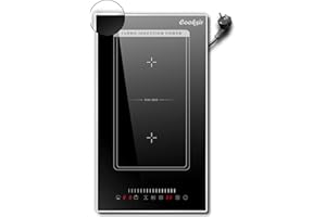 Cooksir Piano Cottura Induzione con Spina, Piano Cottura a 2 Piastre, 29CM, 3500W, Zona Flessibile per il Grill, Blocco Bambini, Controllo Touch a Scorrimento