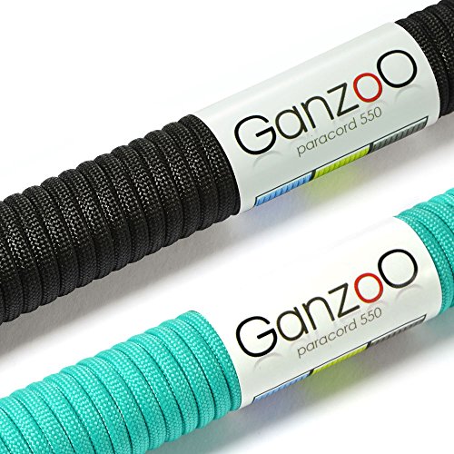 Ganzoo Paracord 550 Seil für Armband, Leine, Halsband, Nylon-Seil 30 Meter, Set