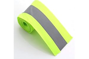 SPARY Cinta de cinta de advertencia, Poliéster, reflectante ropa de costura fluorescente equipaje seguridad (verde)