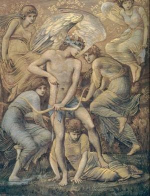 GFM Painting Handmade Oil Painting Reproductions of Cupids Hunting Fields,Oil Painting by Sir Edward Coley Burne Jones - 72 By 96 inches