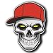 Produktbild 2 x Totenkopf Snapback Cap Hat Vinyl Aufkleber Aufkleber Laptop Reise Gepäck Auto Ipad Schild Fun # 4063 - 10cm/100mm Wide