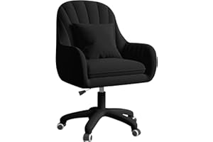 Aivermeil Office Chair, Vanity Swivel Chair, with Velvet Padding pillow,Adjustable Height, for Home Office, Study, Bedroom,150kg Load Capacity Black