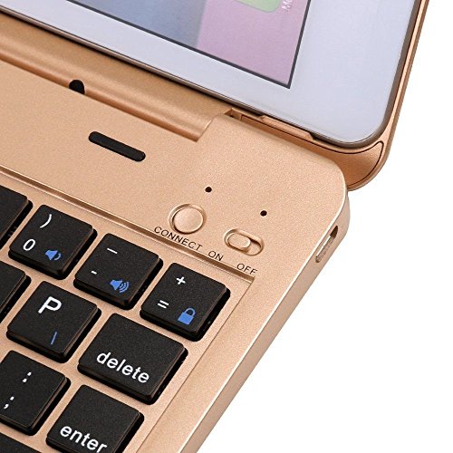 Golden Ultradünne Drahtlose Bluetooth Tastatur Keyboard Case/Hülle für Apple iPad Mini 4, Hart Schale Case Schutzhülle QWERTY Tastatur - 5