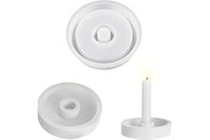 DZAY Runde Silikonform Kerzenhalter, DIY Gießform Kerzenhalter, Beton Lippenstifthalter Kerzenhalter Form, Stabkerzenhalter Silikonform für Wohndekoration Kunst Dekoration
