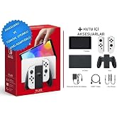 Nintendo Switch Oled 64 Gb Accessory Console - White - Turkey Compatible with Charging Adapter