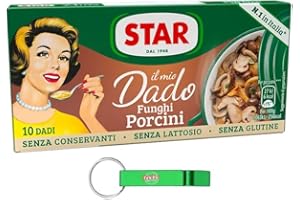 5 pezzi Star Il Mio Dado Funghi Porcini, cubetti di brodo, scatole con 10 cubetti di funghi porcini + portachiavi Beni Culinari