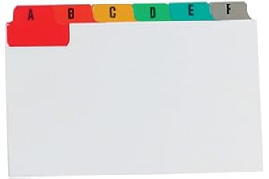 Pukka Pad, Concord Guide Cards for Revision Cards – Feature A-Z Reinforced Colour-Coded Tabs to Organsie Your Clients, Addresses, Recipes, and More – 8 x 5in