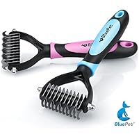 Bluepet Unterfellbürste für Hunde Katzen | Entfernt Schmerzfrei Verfilzungen und Unterwolle | Hundebürste Katzenbürste | Entfilzungsstriegel | 100% Zufriedenheit