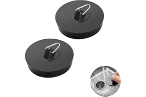 BOUMVID 2 Stück Abflussstopfen, Spüle Abfluss Stöpsel Gummi Stöpsel für Spültisch Spülbecken Stopfen mit Haken, Waschbeckenstöpsel Spültisch für Badewanne waschbecken Küchenspüle Küche Bad Sink