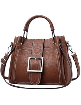 ZhiYuanAN Damen Litschi Stria PU Casual Handtasche 2 Stück Set Große Kapazität Multifunktion Tote Satchel Umhängetaschen