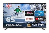 FERGUSON 65 INCH SMART 4K LED TV WITH FREEVIEW HD, WIFI, 3 x HDMI, USB, 4K UHD NETFLIX, PRIME, YOUTUBE, CATCH UP TV - BRITISH MANUFACTURER - F65RTS4K