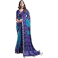 SIRIL Women's Bandhani Printed Chiffon Saree with Blouse