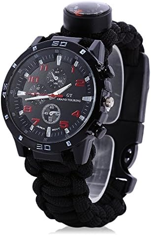 YOGAMT High Quality Outdoor Paracord Survival Keychain Gear Military Grade Type III 7 Strand 550 Lb Paracordfor Ultralight Backpacking and Adventure Camping (Black)