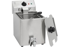 ‎METRO PROFESSIONAL METRO Professional Elektrische Fritteuse GDF3008, Edelstahl Fritteuse, 8 Liter, 3250 W, schnelle Erhitzung, mit Deckel, Sicherheitsthermostat, Kaltzone, rutschfeste Füße