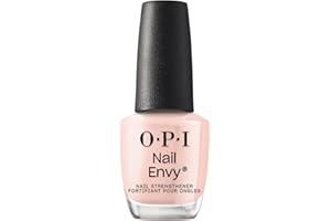 OPI Nail Envy Bubble Bath - Trattamento rinforzante per unghie, finish crème, colore rosa nudo - Per unghie deboli e sottili - Vegano (15ml)