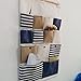 Highdas New Style Cotton Fabric Larger 13 Pockets Wall Door Closet Hanging Storage Bag Organizer Retro Navy Stripe-Blue