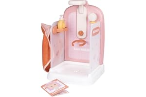 Smoby - Baby Nurse - Douche - pour Poupons Jusqu'à 40 cms - Pommeau de Douche Fonctionnel - Nombreux Accessoires - Matière Recyclée - A Partir de 3 Ans