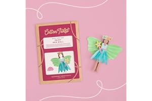 COTTON TWIST Kids Make Your Own Fairy Peg Doll Craft Kit - Children Creative Play Set DIY Activity Box for Boys and Girls - Single Unit