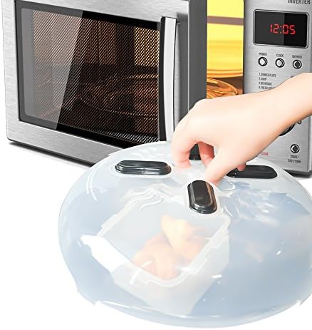 Magnetic Microwave Cover Anti-Sputtering, MEER Splatter Guard Lid with Steam Vents Dishwasher Safe &amp; BPA Free 11 inch Keep Your Microwave Clean