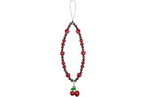 Goiern Zawieszka do telefonu komórkowego, uniwersalna bransoletka, wiśniowa smycz Kawaii, perłowa i z wisiorkiem, dla dziewcząt