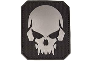 Mil-Tec Naszywka 3D Skull PVC z rzepem Czarna Rozmiar L