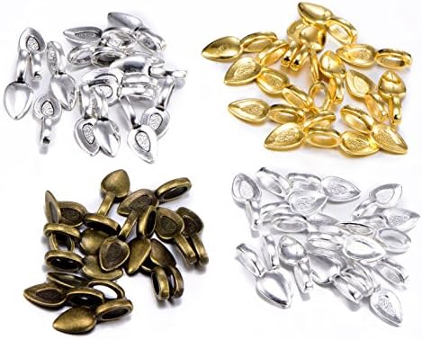 200pcs Mix Color Spoon Glue on Bail for Earring Bails or Scrabble and Glass Pendants Charms Connector Jewelry