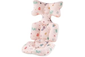 SONARIN Épaissir Coussin de Siège pour Poussette,Coussin de Poussette Bébé Réversible Coussin Réducteur de Landau en Coton Universel pour Poussette Landau Siège Voiture Chaise Haute(Cerf)