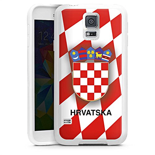 Samsung Galaxy S5 Silikon Hülle Case Schutzhülle Kroatien EM Trikot Fußball Europameisterschaft