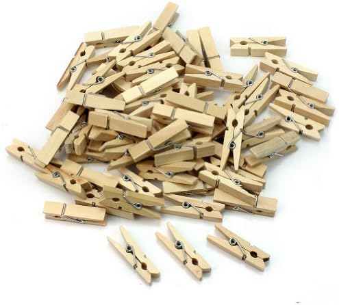 AllLife 100 Pcs Useful Mini Wooden Clothes Photo Paper Peg Clothespin Craft DIY Clips