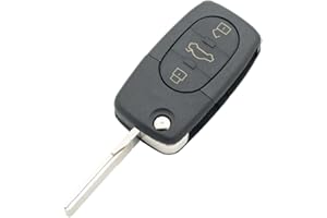 BROVACS Wymienna obudowa kluczyka kompatybilna z AUDI 3-przyciskowy bezkluczykowy klucz otwierany futerał na klucze Fob SS801B