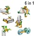 Produktbild wortek Roboter für Kinder Solar Robot 6 in 1 Kit DIY Baukasten Zum Selber Bauen und Experimentieren Photovoltaik Robotik-Bausatz umweltfreundliches Recycling Spielzeug solarbetrieben ab 8 Jahren