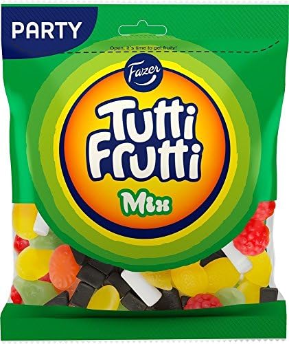 Fazer Tutti Frutti Mix - Original - Finnish - Licorice - Liquorice - Salmiak - Salmiac - Fruity - Wine Gums - Assorted - Candies - Sweets - Party Bag - 350g
