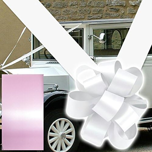 Ribbon and Bows Wedding CAR Decoration.5 Large Bows and 8 METERES of Ribbon (Baby Pink)