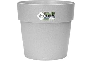 Elho Vibia Straight Rond 30 - Pot De Fleurs pour Extérieur - Ø 29.3 x H 28.0 cm - Gris/Living Ciment