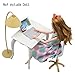 Produktbild CALISTOUS Barbie Puppenmöbel set Arbeitsbank mit Schreibtisch Lampe Laptop Zubehör Mädchen Spielzeug