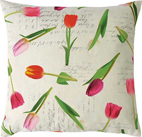 Sander Kissenhülle mit Druckmotiv Tulpen creme Größe 50x50 cm