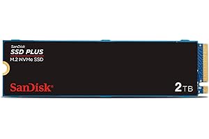 SanDisk SSD Plus 2TB M.2 NVMe SSD, wewnętrzny SSD, PCIe Gen 3, M.2 2280, łatwa instalacja, 3 lata