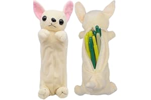 whatUneed Sac de Stylo de Crayon de Forme de Chien 3D, Cadeaux Mignons Doux de Jouet de Peluche pour des Enfants