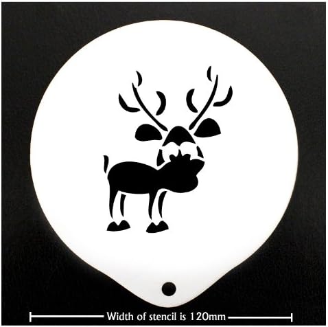 Reindeer v2 Coffee Stencil Duster. Cappuccino template