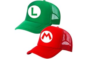 LGQHCE Marrio 2PCS Children's Cartoon Baseball Cap, Black, 2-8 Years Old, Unisex, All Seasons, Sun Protection, Cotton, Adjustable, Lightweight, Sport, 48-50CM, 2 Count