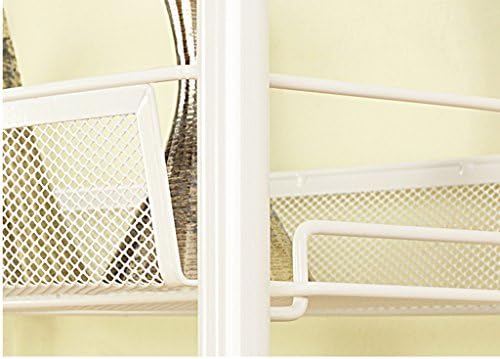 GRJH® Metal Basket Kitchen Storage Storage Rack Carts Kitchen Bathroom Widened Honeycomb Network Shelf Shelf Bookshelf Three Layers White Waterproof and durable ( Color : White , Size : 46*27*85cm )