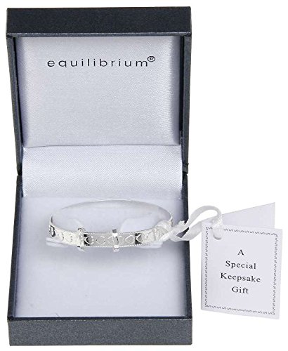 Equilibrium Silver Plated Christening Bangle
