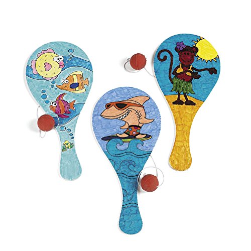 Beachparty Ballspiel Geschicklichkeitsspiel zum anmalen 12 Stück TikiParty Palandi®