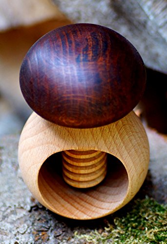 1 Stück – Nussknacker Nußknacker Pilz aus Buchenholz mit Schraubgewinde Nussschraube - 3