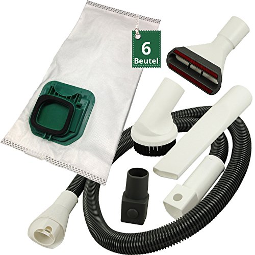 AVR-Handel 6 Pezzi Sacchetti per aspirapolvere/in Microfibra, Ugelli Set e Tubo Adatto per Vorwerk Folletto VK 150