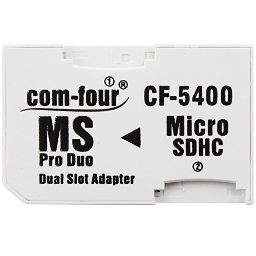 COM-FOUR® Dual Micro SDHC zu MS Pro Duo Adapter Speicherkarte microSD zu Memory Stick für Sony PSP Kamera Handy max. 32GB