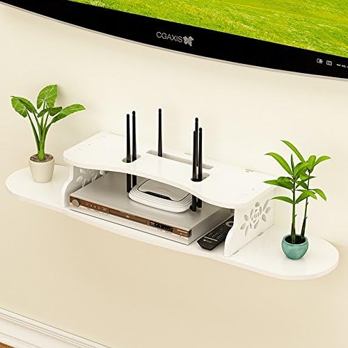 Shelving MEIDUO Wall Mount 2 Tier Hollow Carved Cube Shelf Decoration DVD Player PlayStation Shelves Storage White very durable (Color : C)