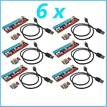 6 Stk. Neuste VER 007S - USB 3.0 PCI-E Express 1x auf 16x Extender Riser Adapter