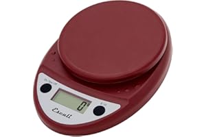 Escali P115WR Primo Küchenwaage Digital - Küchenwaage - Waage Küche - Backen - Portionskontrolle - Hobbys - Kräuterwaage Haushaltswaage - 5 kg - Warmes Rot - 22 x 15 x 4 cm